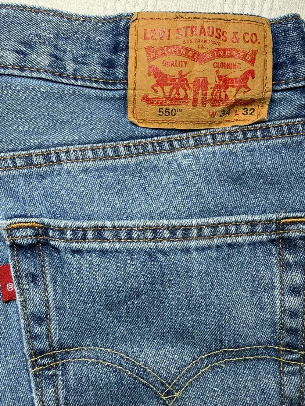 Levi's Light Blue Denim 550 Back Pocket Jeans with BLANK RED TAG